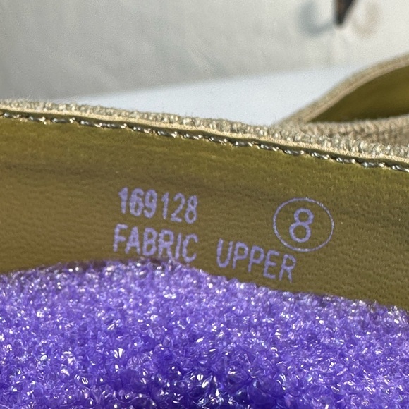 Fabric tall boots wedges espadrilles woven khaki linen-look Spring/Summer gypsy - Picture 6 of 6